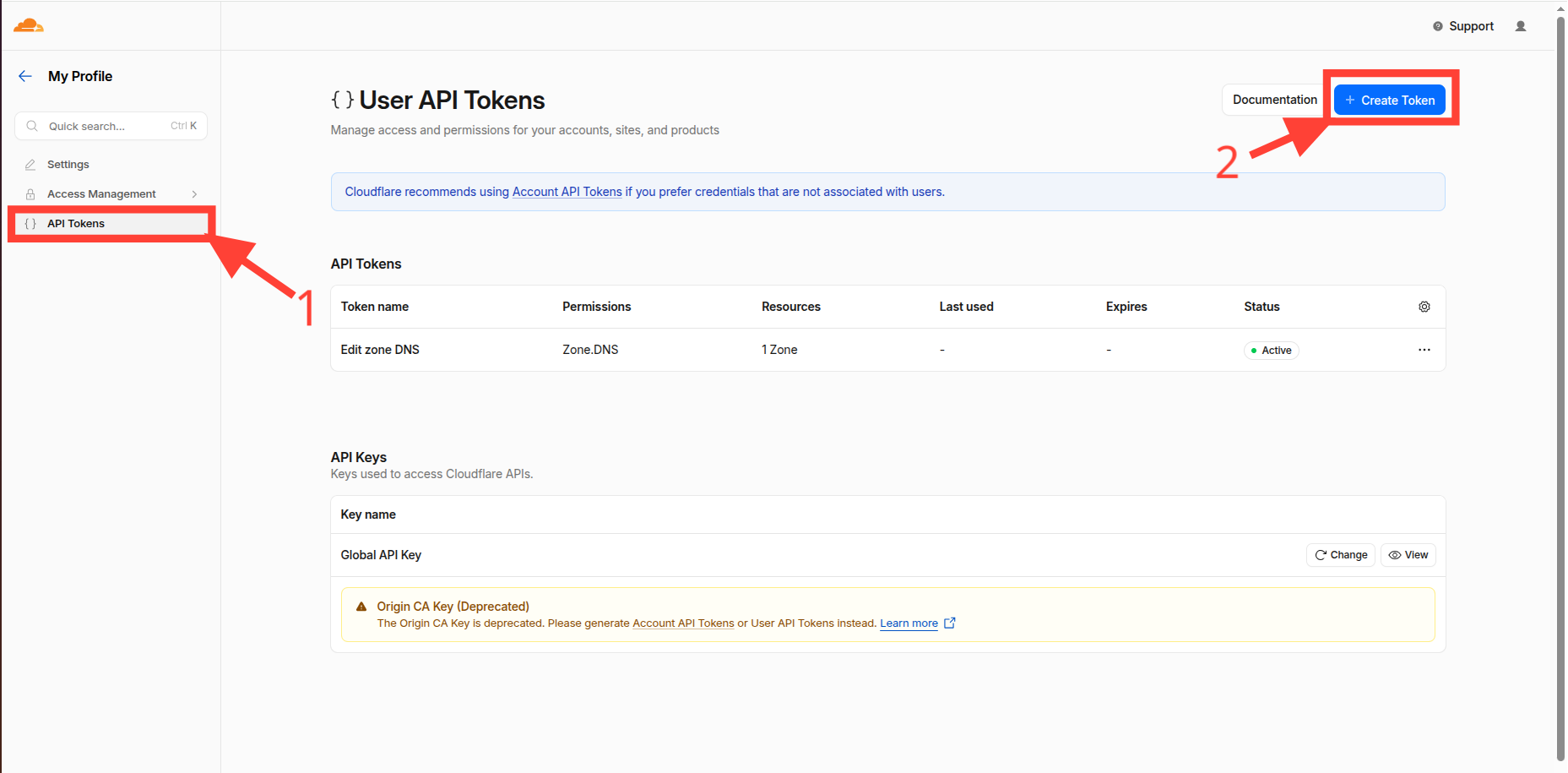 Cloudflare API Token