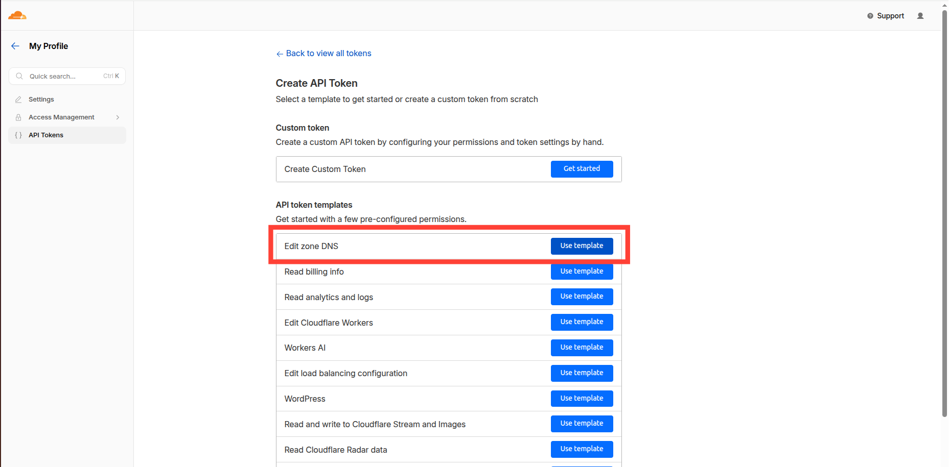 Cloudflare API Token