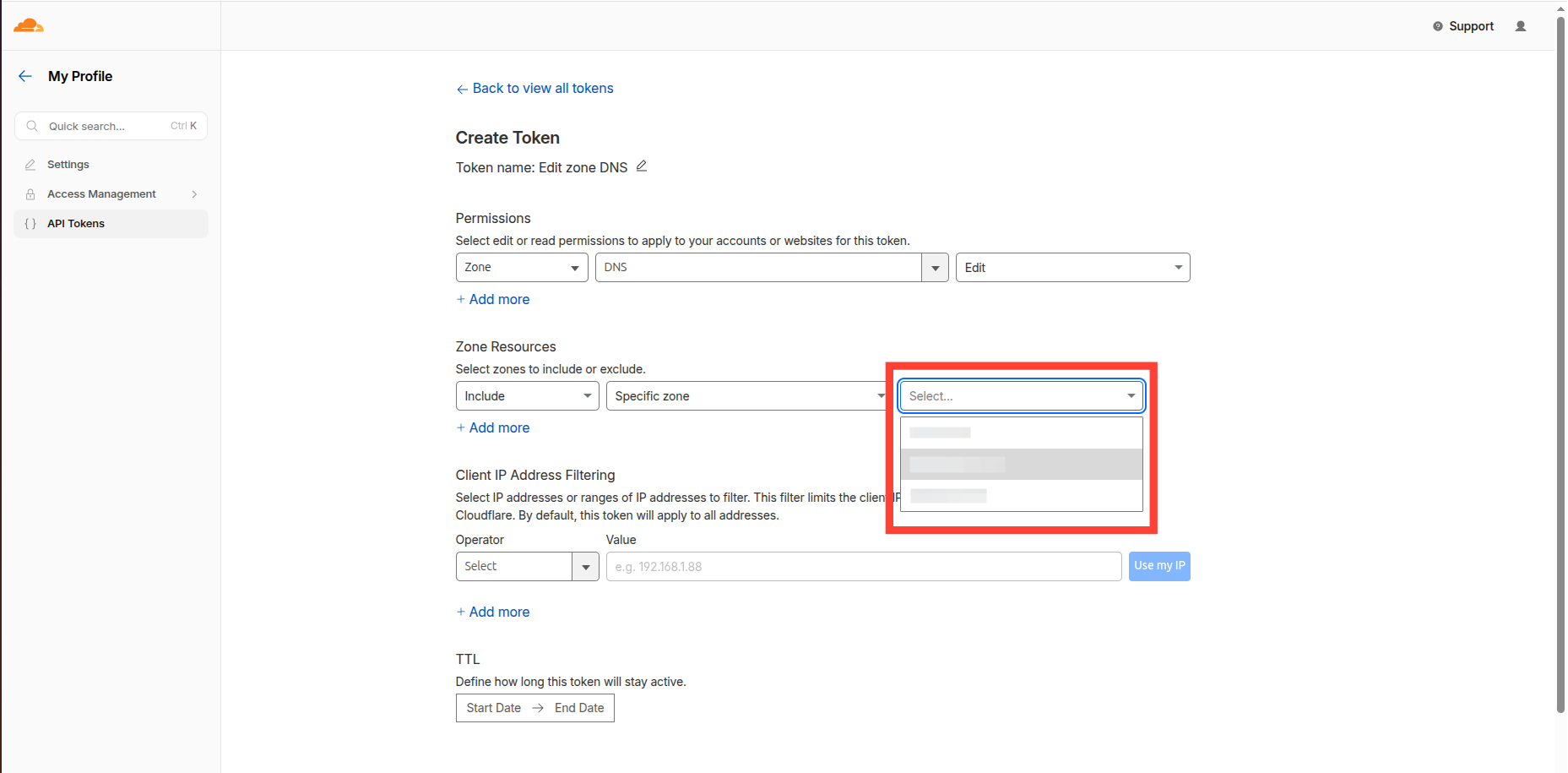 Cloudflare API Token